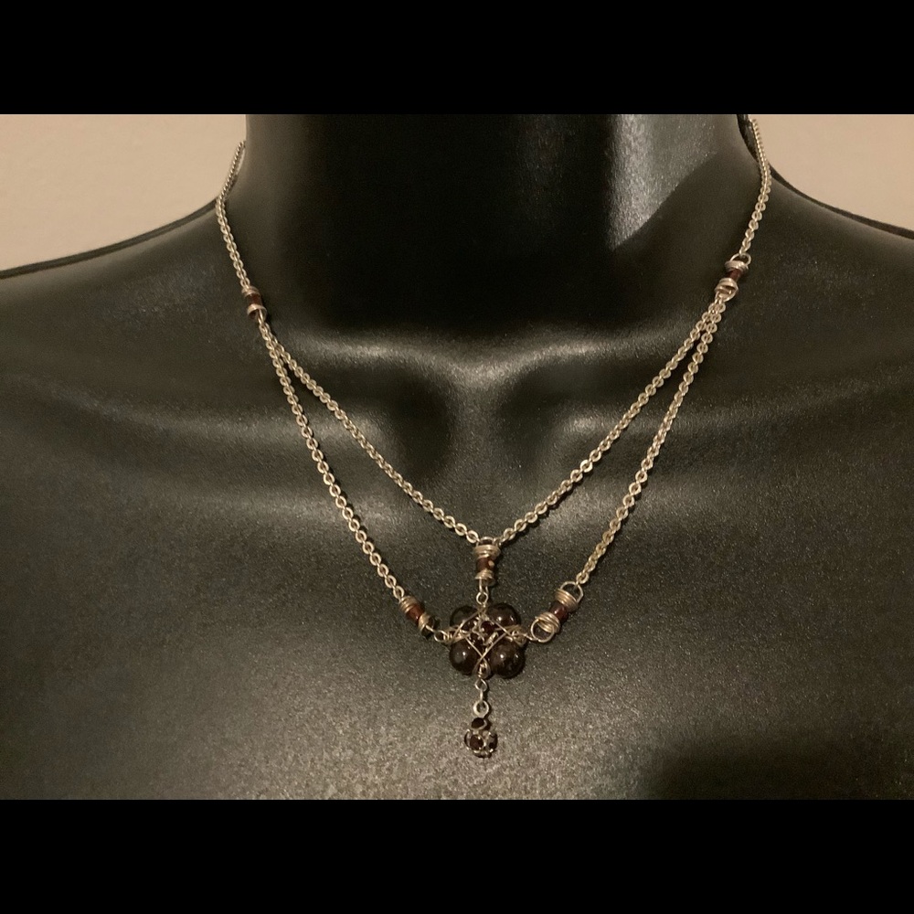 Garnet necklace and earrings set💥SALE